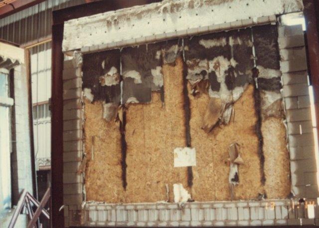 Gypsum board continues to fall from the wall surface
