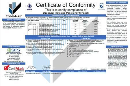 CodeMark Cerificate - SIPs Industries